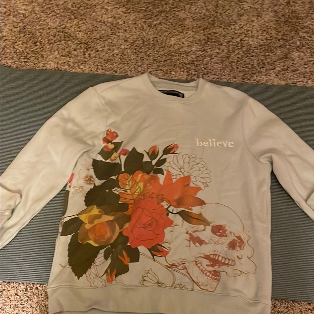 Floral Graphic Crew Neck Sweater